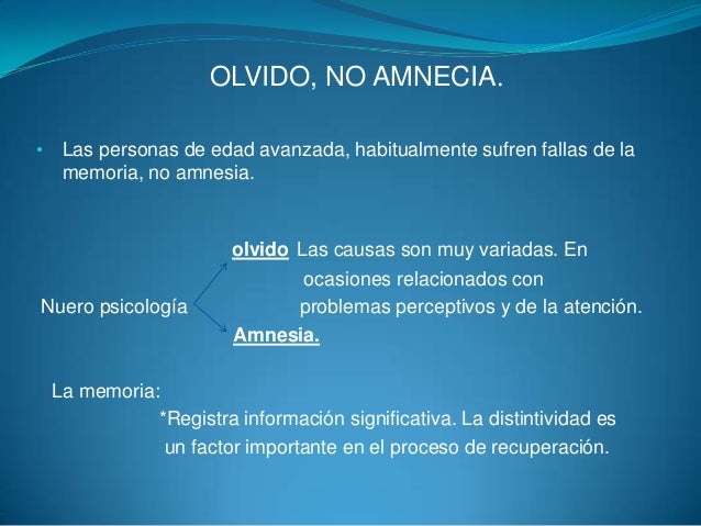 El olvido y sus teorías