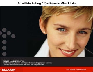 Email Marketing Effectiveness Checklists
 