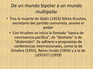 El fin del bloque socialista La caída del muroEntre los años 70’s y 80’s se producirá una crisis de orden mundialLas potencias comenzarán una carrera armamentista  La URSS comienza a quedarse atrás debido a su escasa inversión en la agricultura y producción