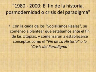 11 DE SEPTIEMBRE DEL 2001, UN ATAQUE TERRORISTA DE ORIGEN MUSULMAN DESTRUYE LAS TORRES GEMELAS, ICONOS DEL DESARROLLO CAPITALISTA ¿HALLEGADO EL FIN DE LA HISTORIA? O ¿ESTAMOS FRENTE A UNA NUEVA HISTORIA?
