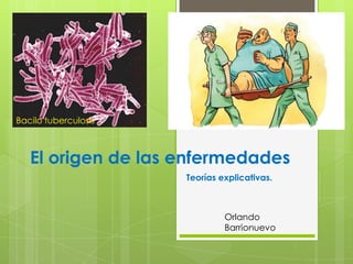 Bacilo tuberculosis

El origen de las enfermedades
Teorías explicativas.

Orlando
Barrionuevo

 