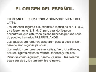 El origen del español | PPTX