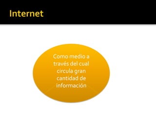 Como medio a
través del cual
circula gran
cantidad de
información

 
