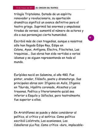 El origen del teatro