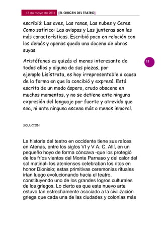 El origen del teatro