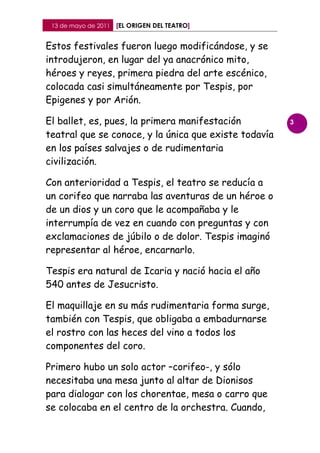 El origen del teatro