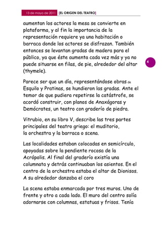 El origen del teatro