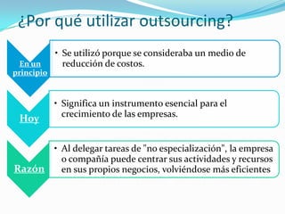 ¿Por qué utilizar outsourcing?
