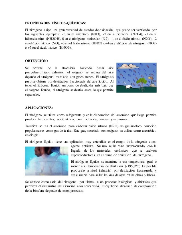 El Oxigeno Y El Nitrogeno El Oxigeno Y El Nitrogeno