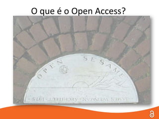 O que é o Open Access?Open Access, "Acesso Livre" (ou “Acesso Aberto”) significa a disponibilização livre na Internet de cópias gratuitas, online, de artigos de revistas científicas revistos por pares (peer-reviewed), comunicações em conferências, bem como relatórios técnicos, teses e documentos de trabalho.