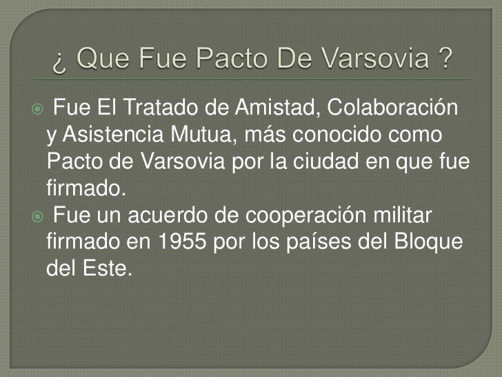 El Pacto De Varsovia Precentacin 1 Medio A Nicolas Olmos