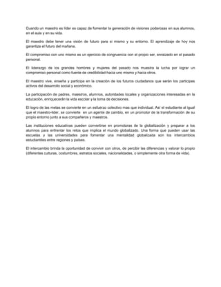 El papel del maestro como promotor de cambio | DOCX