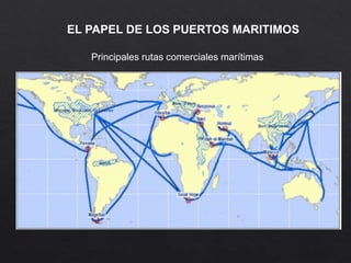 EL PAPEL DE LOS PUERTOS MARITIMOS
Principales rutas comerciales marítimas
 