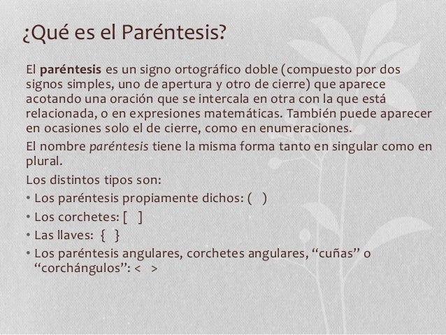 EL PARÉNTESIS