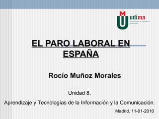 EL PARO LABORAL EN ESPAÑA Rocío Muñoz Morales Unidad 8. Aprendizaje y Tecnologías de la Información y la Comunicación.   Madrid, 11-01-2010 