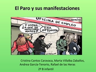 El Paro y sus manifestaciones




   Cristina Cantos Caravaca, Marta Villalba Zaballos,
  Andrea García-Tenorio, Rafael de las Heras
                 2º B infantil
 