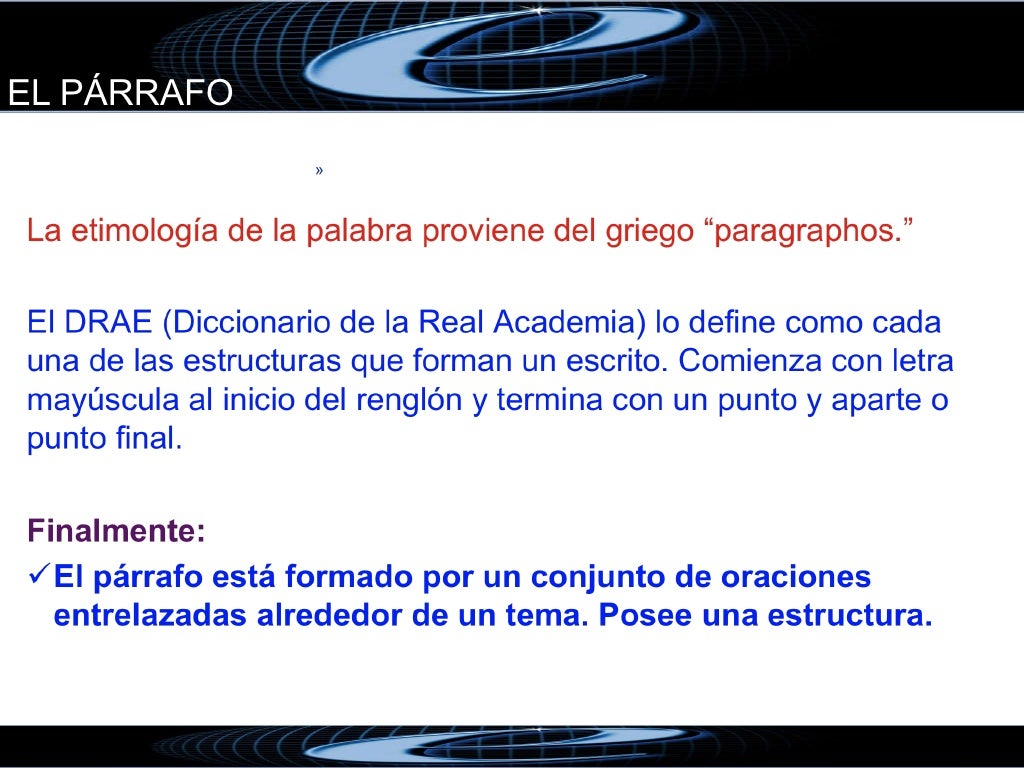 El parrafo y su estructura