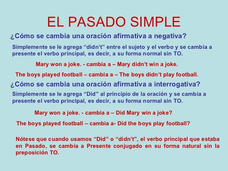El pasado simple