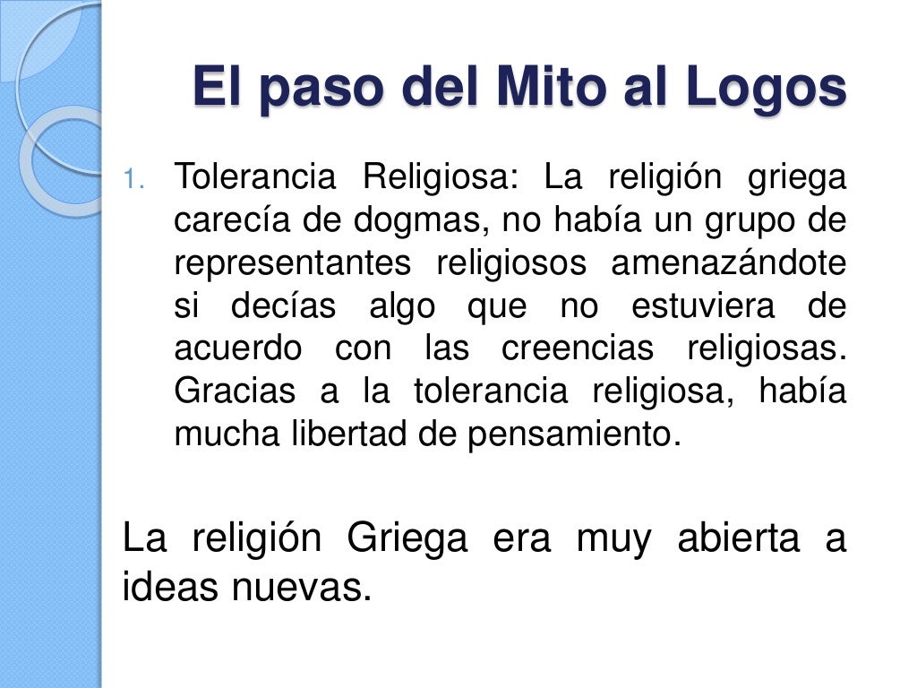 El Paso del Mito al Logos