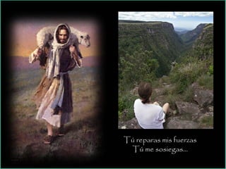 Tú reparas mis fuerzas
Tú me sosiegas…
 