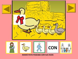 MAMÁ PATO PASEABA CON SUS HIJOS
CON
 