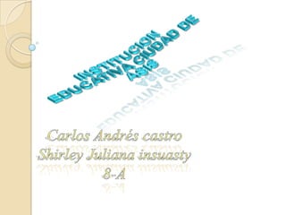 INSTITUCION EDUCATIVA CIUDAD DE ASIS Carlos Andrés castroShirley Juliana insuasty8-A 