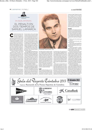 Kiosko y Más - El Diario Montañés - 19 dic. 2013 - Page #64

1 de 1

http://lector.kioskoymas.com/epaper/services/OnlinePrintHandler.ashx?...

19/12/2013 9:12

 