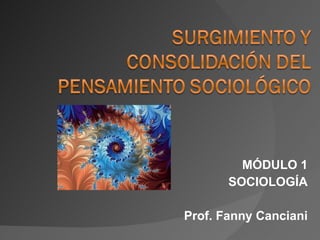 MÓDULO 1 SOCIOLOGÍA Prof. Fanny Canciani 