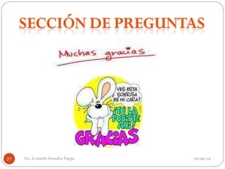 28/04/10 Lic. Leonardo Gonzalez Vargas. 