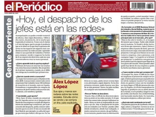 Contraportada Periódico de Cataluña "Hoy el despacho de los jefes está en las redes"