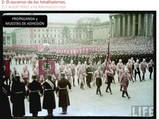 2- El ascenso de los totalitarismos.
2.3 Adolf Hitler y la Alemania nazi.
fueradeclase-vdp.blogspot.com
PROPAGANDA y
MUESTAS DE ADHESIÓN
 
