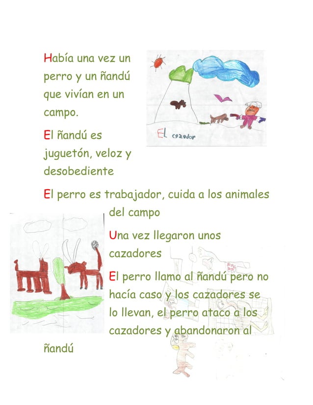 El perro y el ñandu, pelea, cuentos cortos | DOC