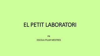 EL PETIT LABORATORI
P4
ESCOLA PILAR MESTRES