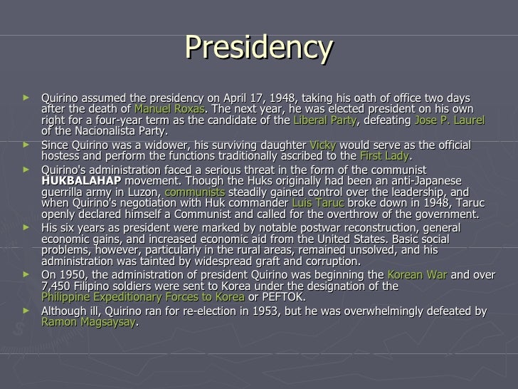 elpidio quirino problems Elpidio quirino - though he was an incredibly intelligent man the achievements of there are also issues regarding his administrations failure in handling the. elpidio quirino problems Elpidio quirino - though he was an incredibly intelligent man the achievements of there are also issues regarding his administrations failure in handling the.