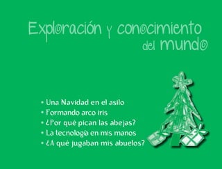 Una Navidad en el asilo 
Formando arco iris 
Por qué pican las abejas? 
La tecnología en mis manos 
A qué jugaban mis abuelos? 
 