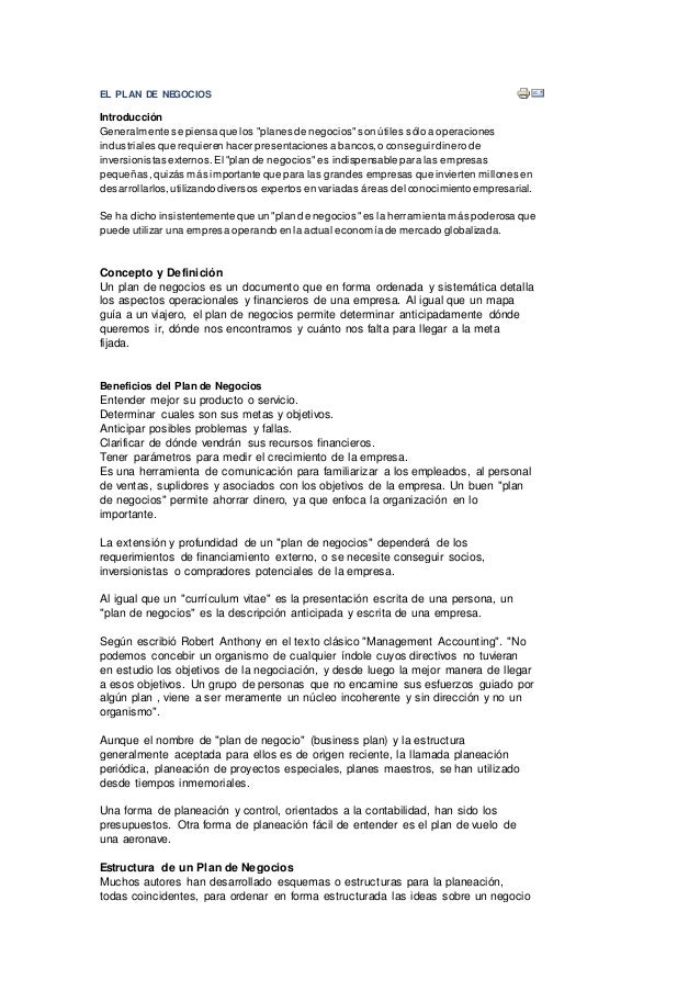 El plan de comercial