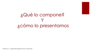 ¿Qué lo compone?
Y
¿cómo lo presentamos

Soluteca | Legal Management & Corporate

 