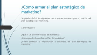 El plan estratégico de marketing