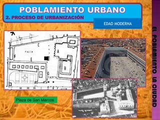 EL  POBLAMIENTO  LA CIUDAD EDAD MODERNA Plaza de San Marcos 