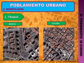EL  POBLAMIENTO  LA CIUDAD 2. TRAMAS  Abierta  Cerrada  