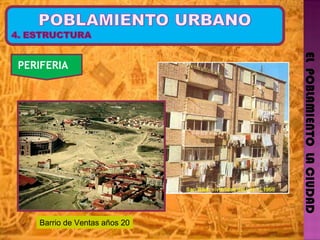 EL  POBLAMIENTO  LA CIUDAD PERIFERIA   Barrio de Ventas años 20 