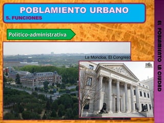EL  POBLAMIENTO  LA CIUDAD Político-administrativa La Moncloa, El Congreso 