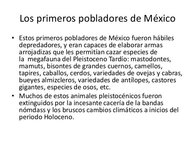 El poblamiento de méxico