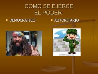 COMO SE EJERCE EL PODER DEMOCRATICO AUTORITARIO 