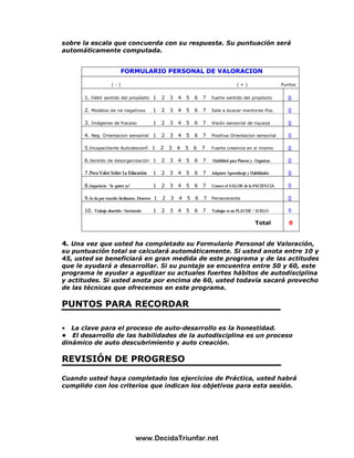 El Poder De La Autodisciplina Guia De Estudio | PDF
