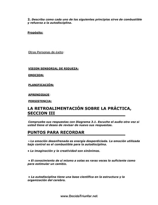 El Poder De La Autodisciplina Guia De Estudio | PDF