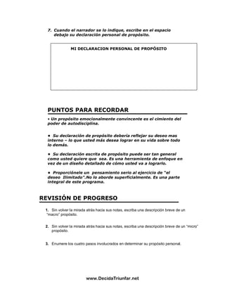 El Poder De La Autodisciplina Guia De Estudio | PDF