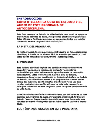 El Poder De La Autodisciplina Guia De Estudio | PDF