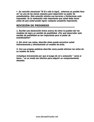 El Poder De La Autodisciplina Guia De Estudio | PDF