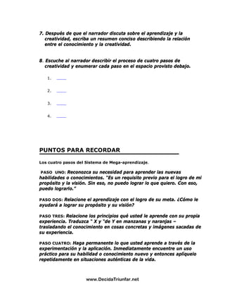 El Poder De La Autodisciplina Guia De Estudio | PDF